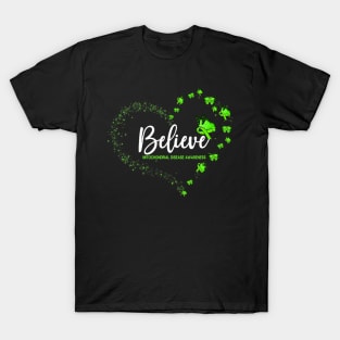 Mitochondrial Disease Awareness Butterfly Believe T-Shirt